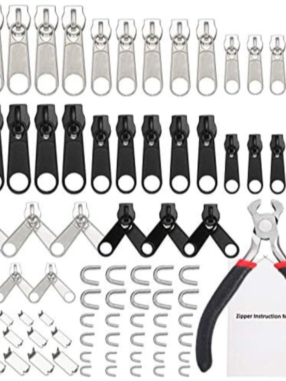 85 Pcs Zipper Repair Kit with 3 Size Sliders Replacement Zipper